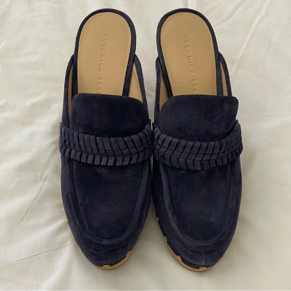 Veronica Beard Navy Clogs - Picture 10 of 14